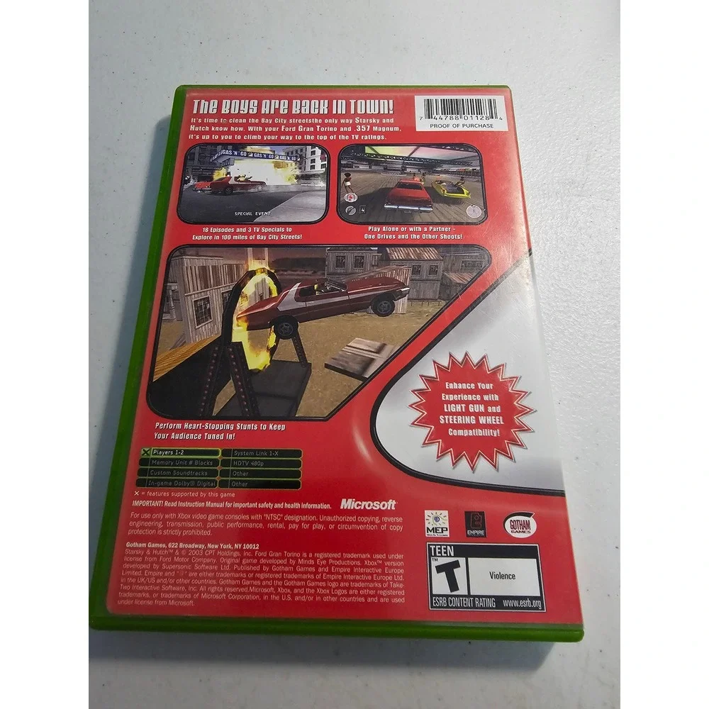 Xbox Starsky & Hutch Video‎ Game Complete Case Disc Manual